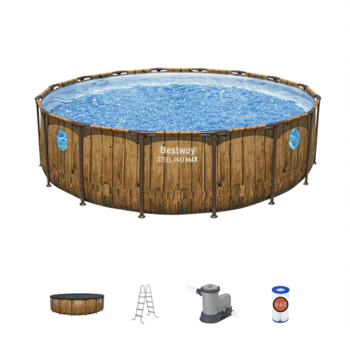 Piscina Bestway Redonda SteelPro Max con ventana 4.88MX1.22M